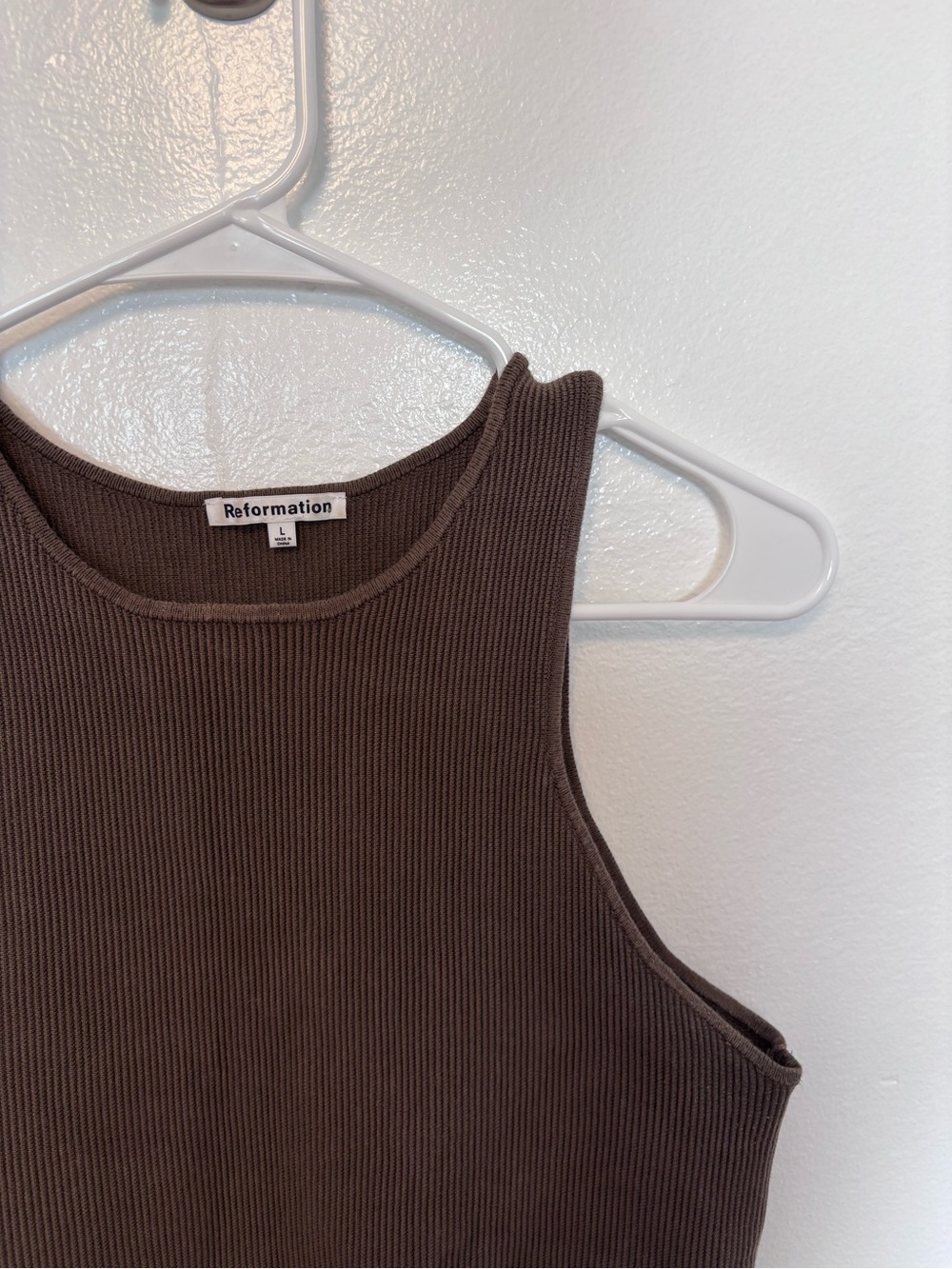 Reformation Ribbed Tank Top - Olive